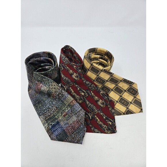 THE METROPOLITAN MUSEUM OF ART LOT OF 3 100% SILK NECKTIES TIE MENSWEAR NEW YORK - Picture 2 of 13